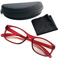 ブルーライトカットメガネ for テレワーク - ハイコントラストと色調補正機能で自宅でも画面がくっきりあざやかな鯖江発ブルーライトカットpcメガネ (ワインレッド